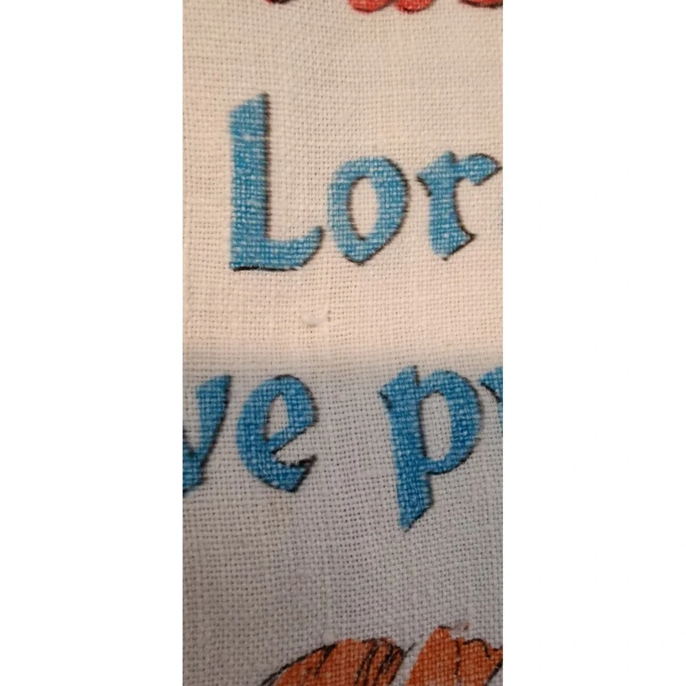 Vintage 1973 Religious Calendar Towel‎ Bless This House Prayer Floral
